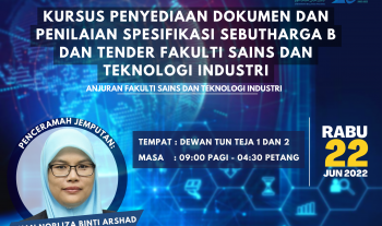 Kursus Penyediaan Dokumen dan Penilaian Spesifikasi Sebutharga B dan Tender Fakulti Sains dan Teknologi Industri
